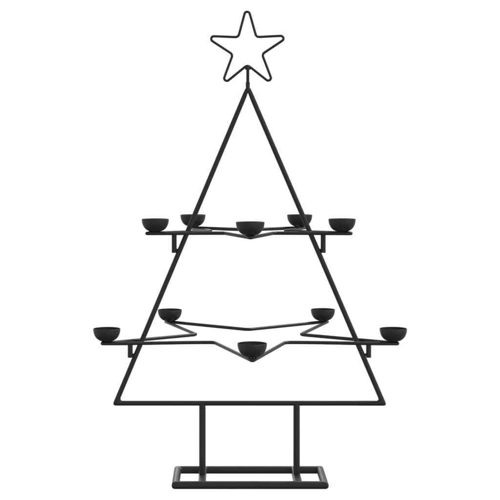 Albero di Natale Decorativo in Metallo Nero 75 cm - homemem39