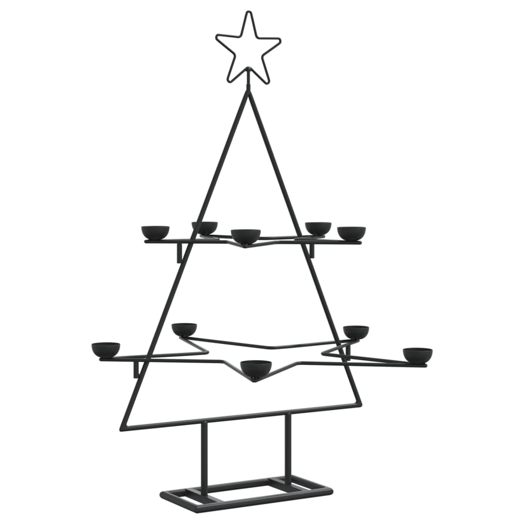 Albero di Natale Decorativo in Metallo Nero 75 cm