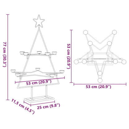 Albero di Natale Decorativo in Metallo Nero 75 cm - homemem39