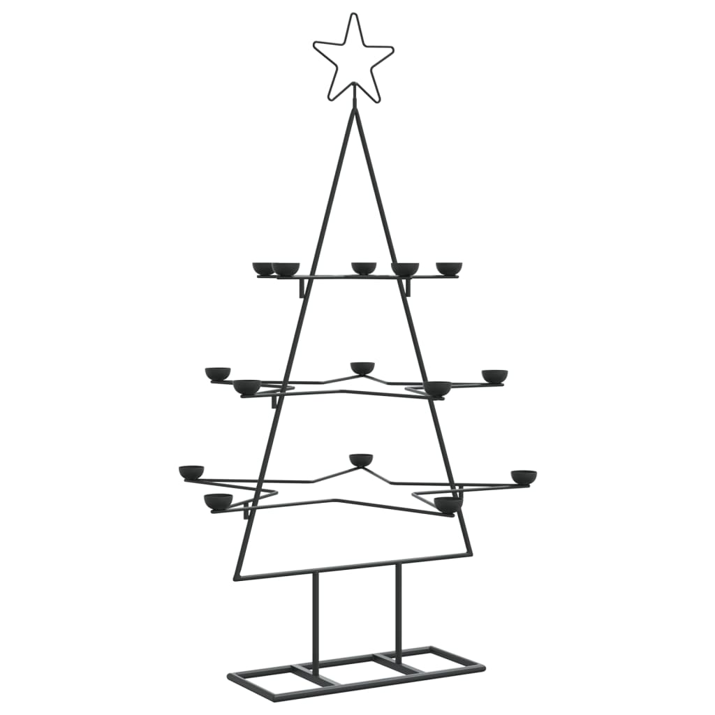 Albero di Natale Decorativo in Metallo Nero 105 cm - homemem39