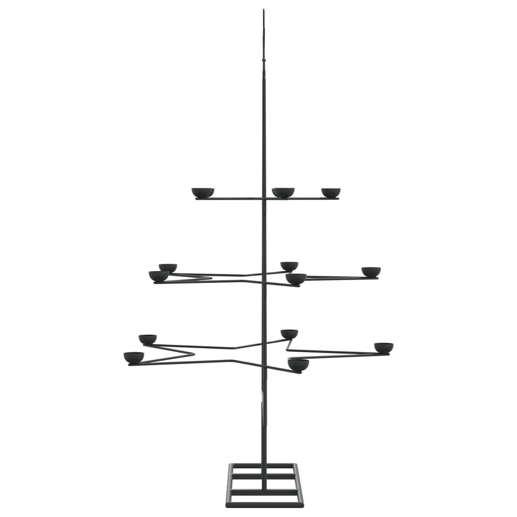 Albero di Natale Decorativo in Metallo Nero 105 cm