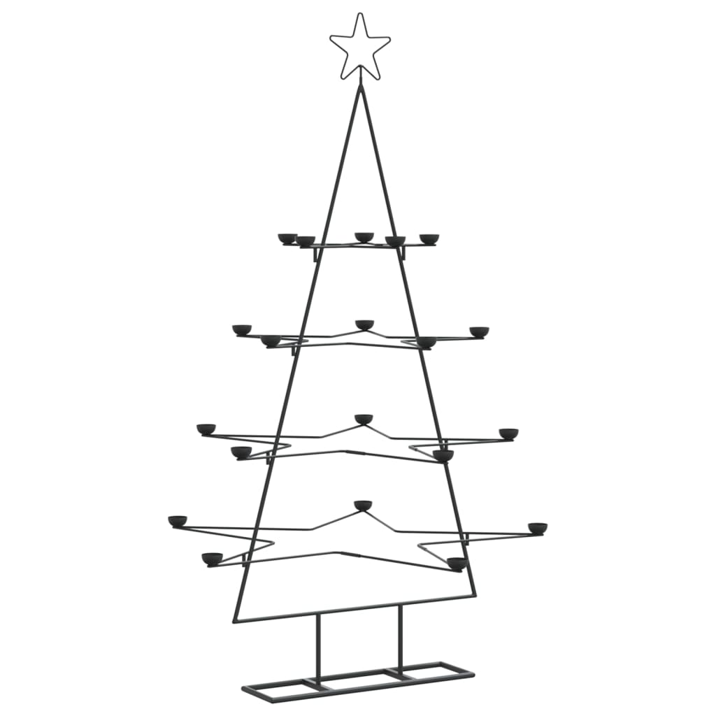 Albero di Natale Decorativo in Metallo Nero 140 cm - homemem39