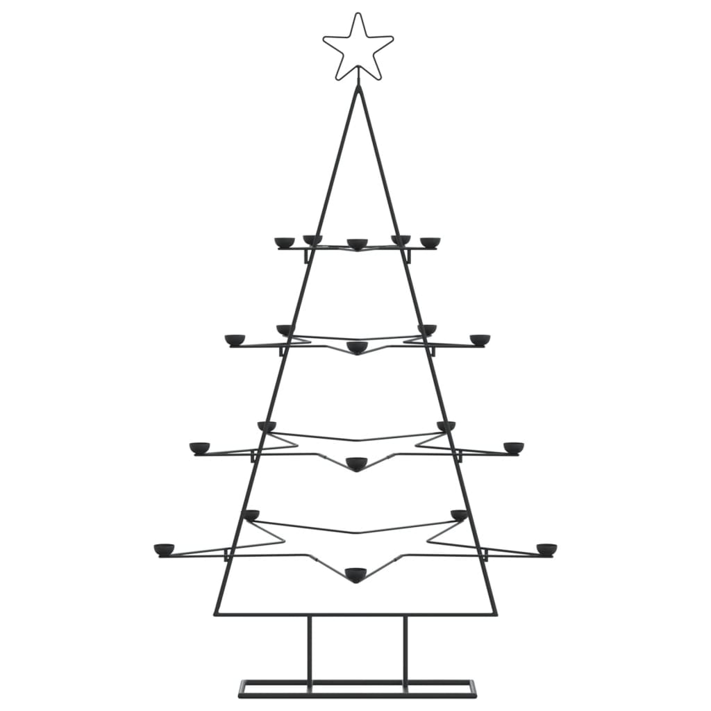 Albero di Natale Decorativo in Metallo Nero 140 cm - homemem39