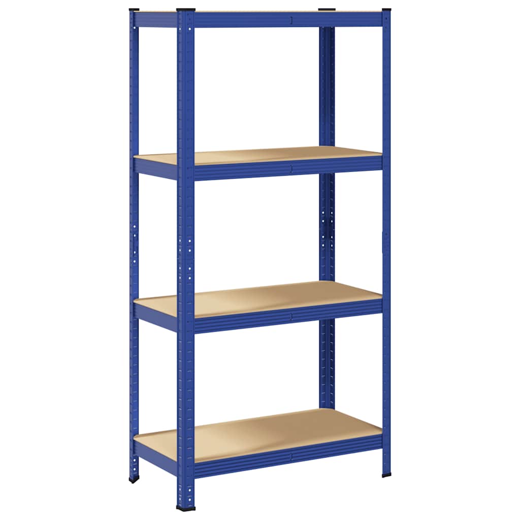 Mensola 4 Strati Blu in Acciaio e Legno Multistrato - homemem39