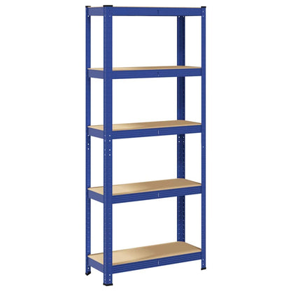 Mensola 5 Strati Blu in Acciaio e Legno Multistrato - homemem39