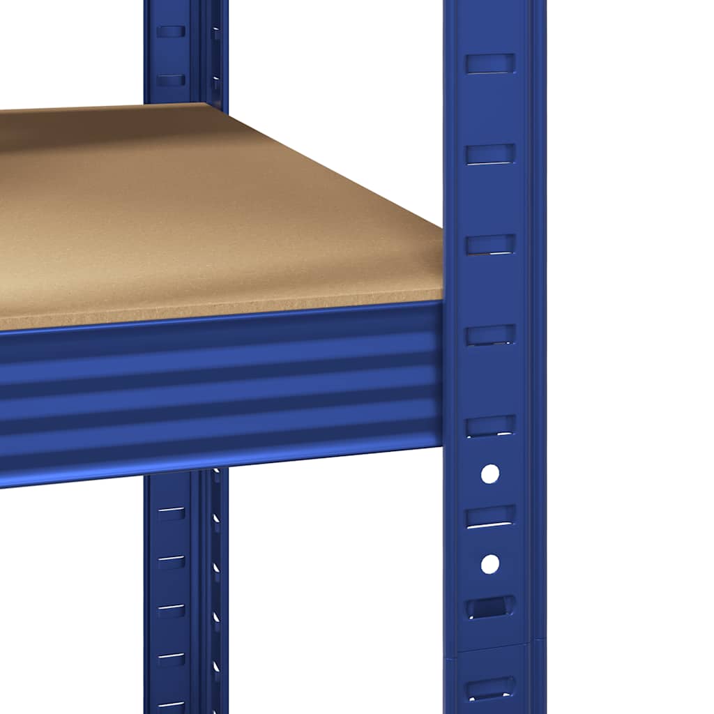 Mensola Angolare 5 Strati Blu in Acciaio e Legno Multistrato - homemem39