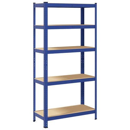 Mensola 5 Strati Blu in Acciaio e Legno Multistrato - homemem39
