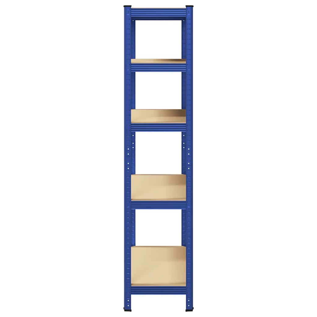 Mensola 5 Strati Blu in Acciaio e Legno Multistrato - homemem39