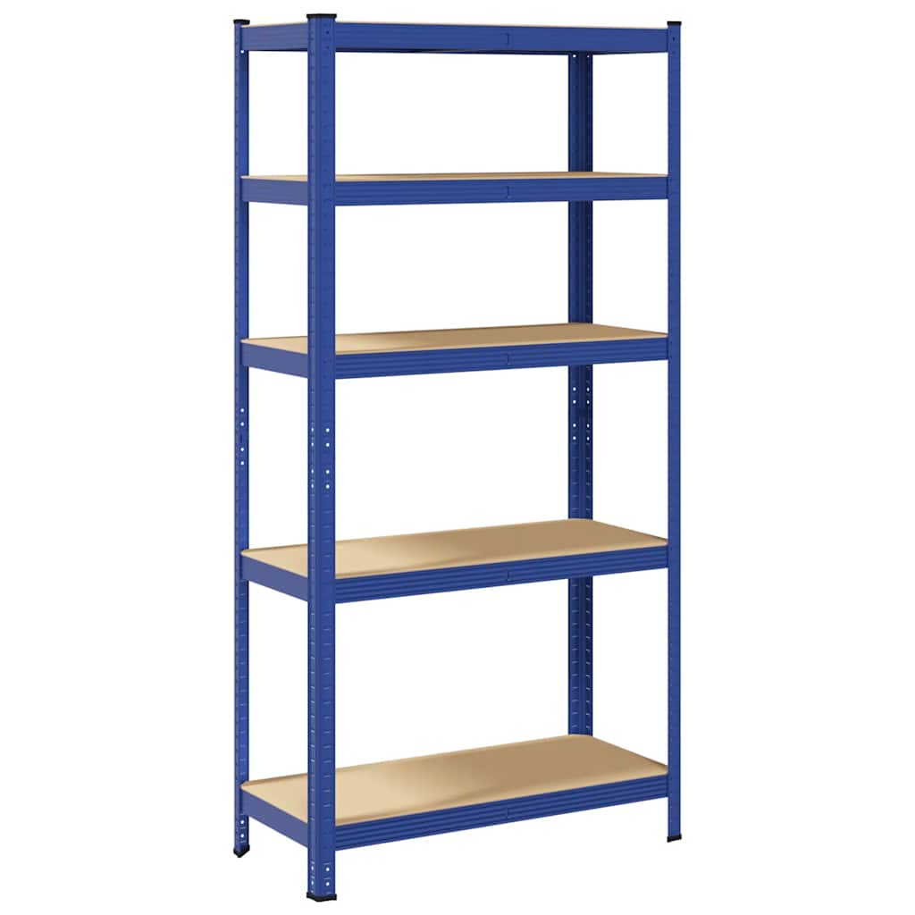 Mensola 5 Strati Blu in Acciaio e Legno Multistrato - homemem39