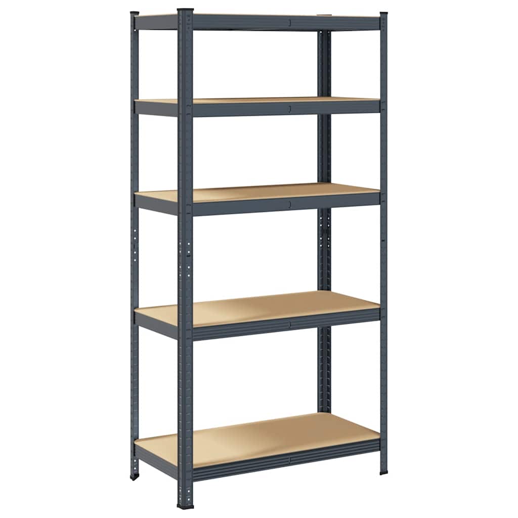 Scaffale Resistente 5Strati Antracite Acciaio&Legno Multistrato - homemem39