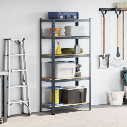 Scaffale Resistente 5Strati Antracite Acciaio&Legno Multistrato - homemem39