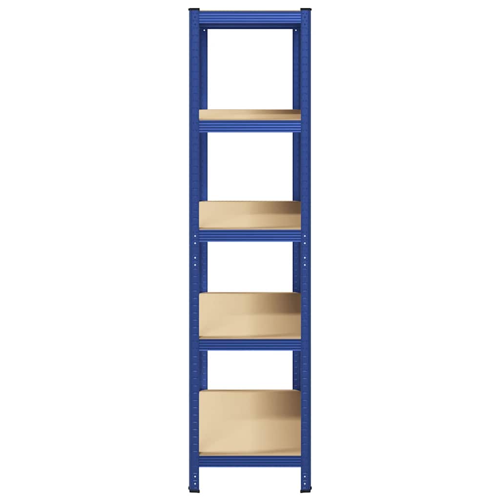 Mensola 5 Strati Blu in Acciaio e Legno Multistrato - homemem39