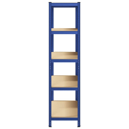 Mensola 5 Strati Blu in Acciaio e Legno Multistrato - homemem39