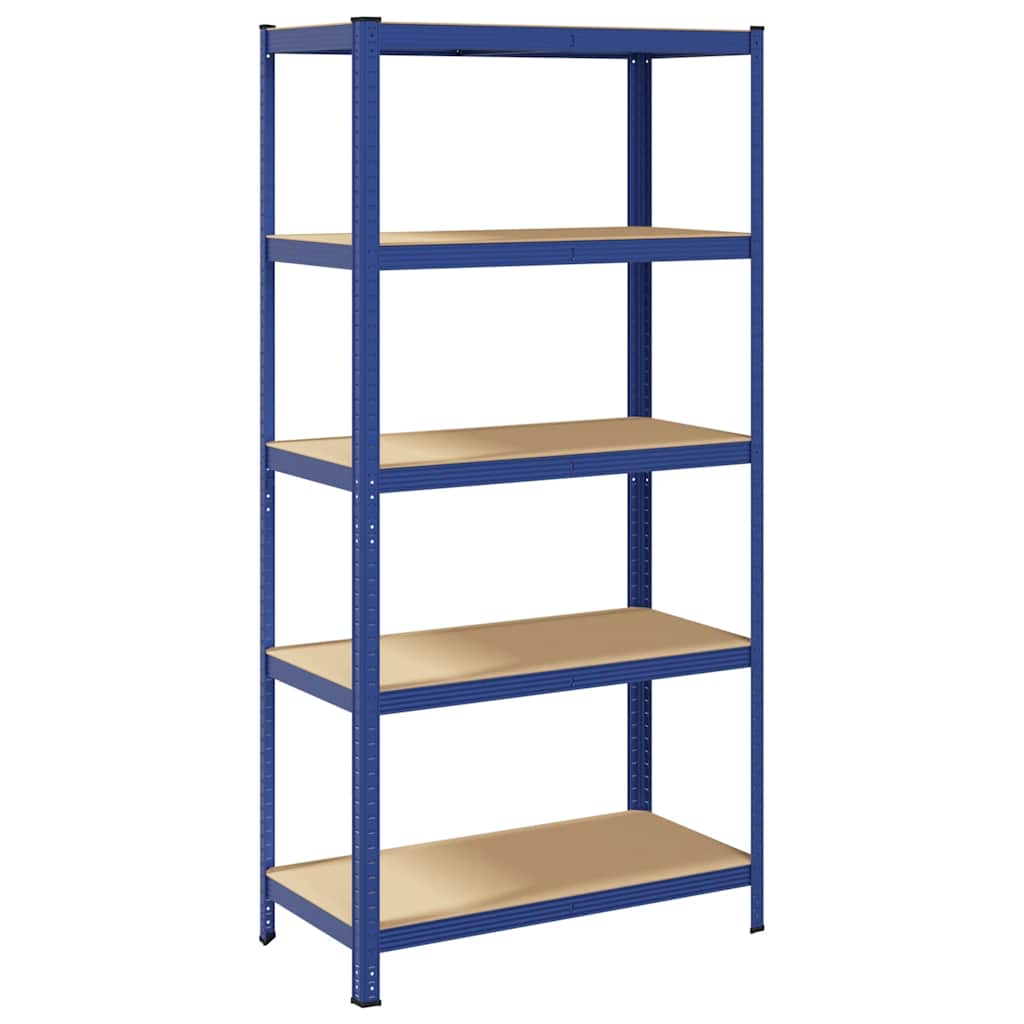 Mensola 5 Strati Blu in Acciaio e Legno Multistrato - homemem39