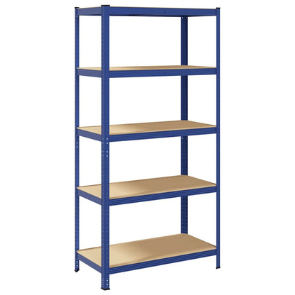 Mensola 5 Strati Blu in Acciaio e Legno Multistrato - homemem39