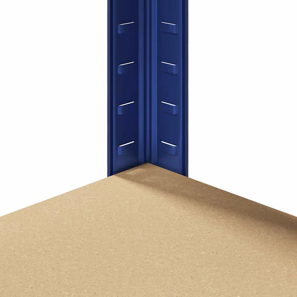 Mensola Angolare 5 Strati Blu in Acciaio e Legno Multistrato | homemem39