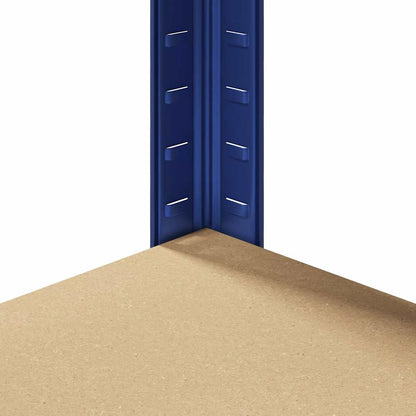 Mensola Angolare 5 Strati Blu in Acciaio e Legno Multistrato - homemem39