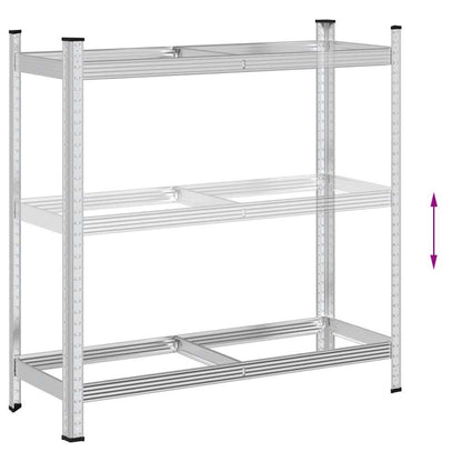 Ripiano per Pneumatici a 2 Strati Argento 110x40x109 cm Acciaio