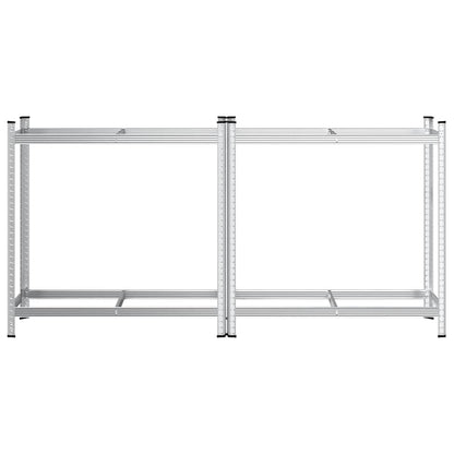 Ripiani Pneumatici a 2 Strati 2 pz Argento 110x40x109cm Acciaio