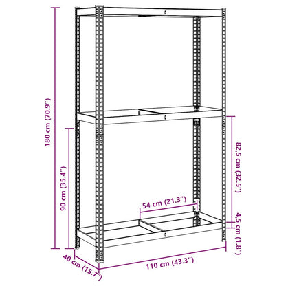 Ripiano Pneumatici a 2 Strati 110x40x180cm Acciaio e Truciolato