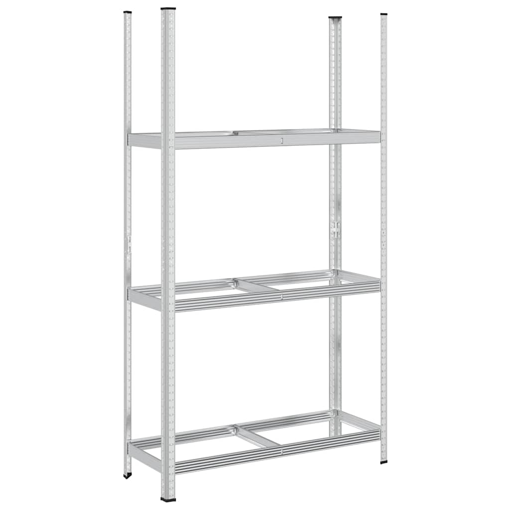 Ripiano per Pneumatici a 3 Strati Argento 110x40x200 cm Acciaio - homemem39