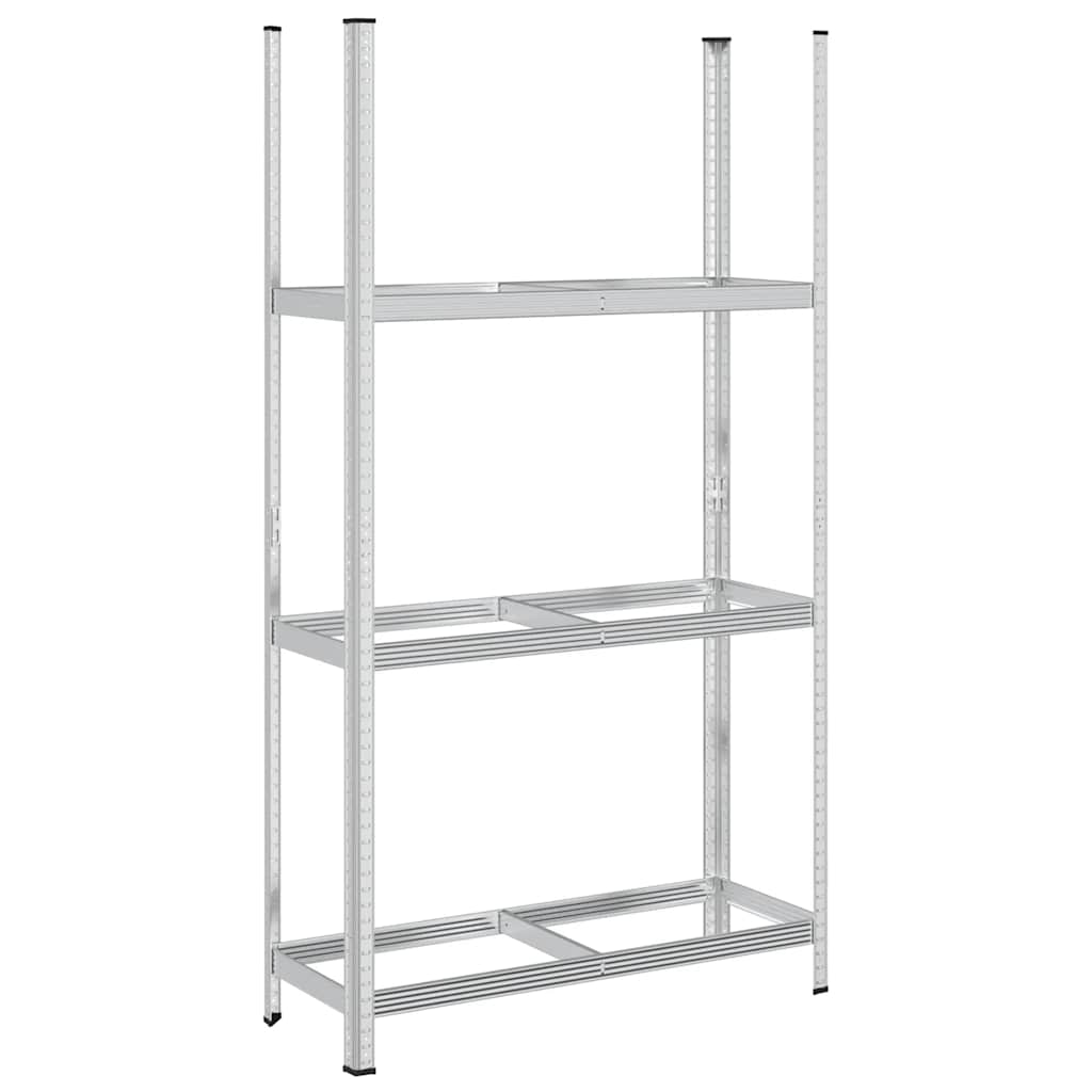 Ripiano per Pneumatici a 3 Strati Argento 110x40x200 cm Acciaio - homemem39