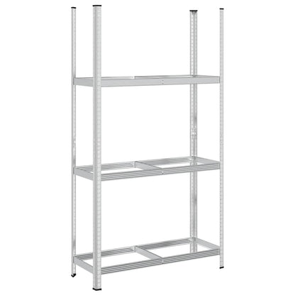 Ripiano per Pneumatici a 3 Strati Argento 110x40x200 cm Acciaio - homemem39