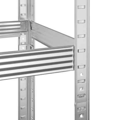Ripiano per Pneumatici a 3 Strati Argento 110x40x200 cm Acciaio - homemem39