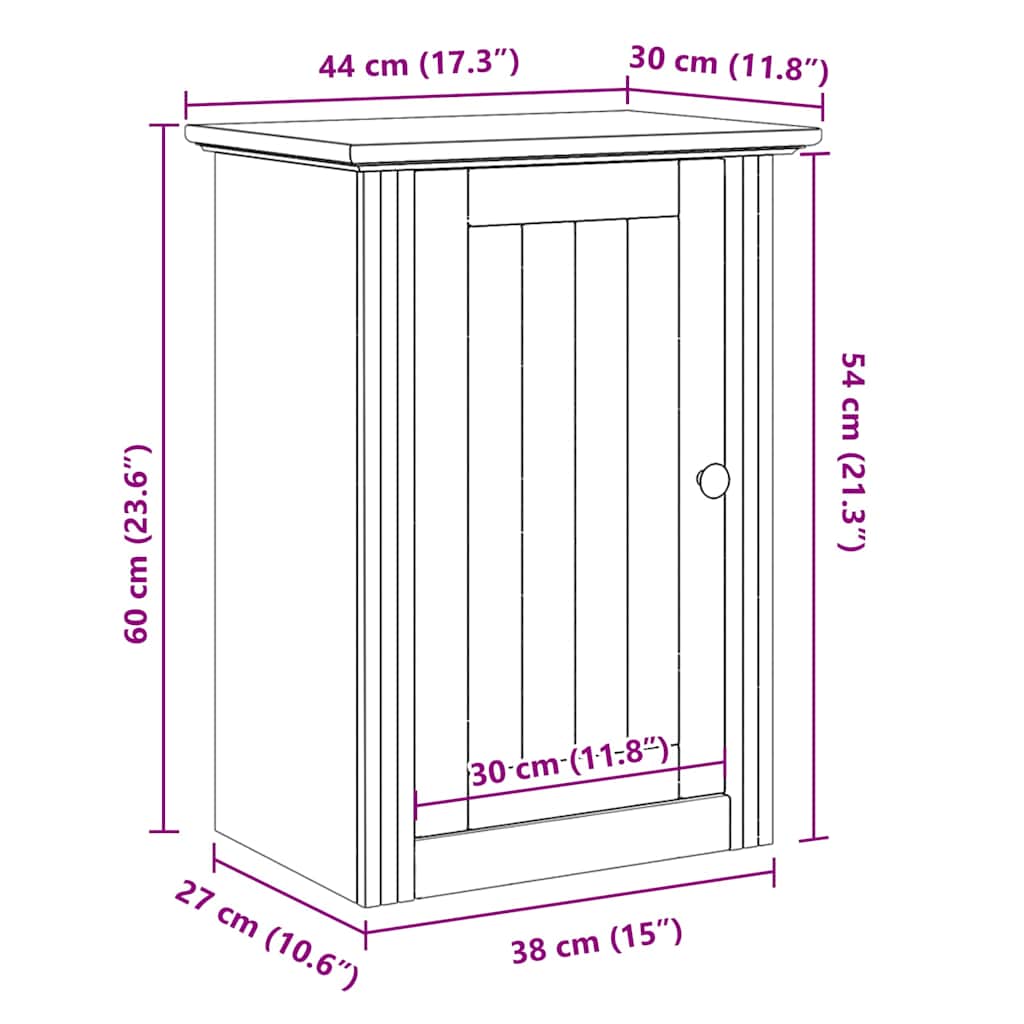 Pensile da Bagno BODO Bianco 44x30x60 cm | homemem39
