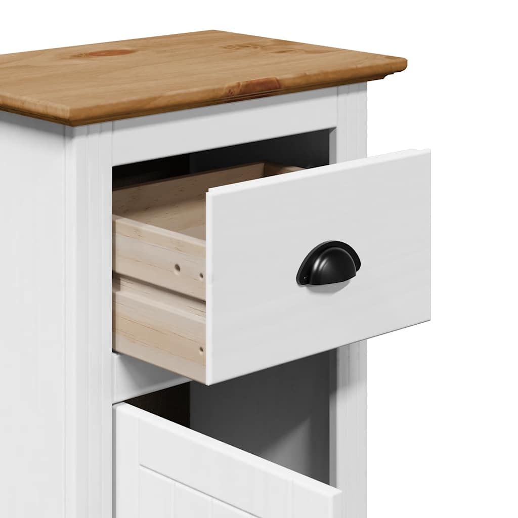 Mobile da Bagno BODO Bianco e Marrone 44x30x90 cm | homemem39