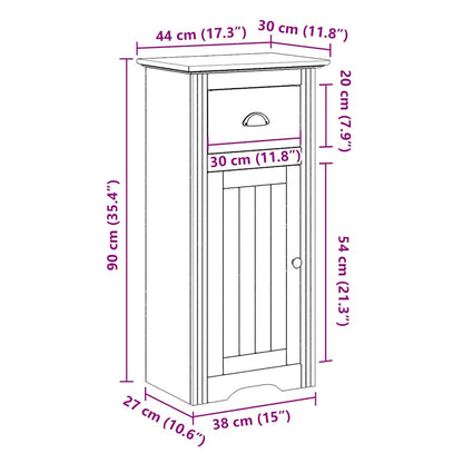 Mobile da Bagno BODO Bianco e Marrone 44x30x90 cm | homemem39