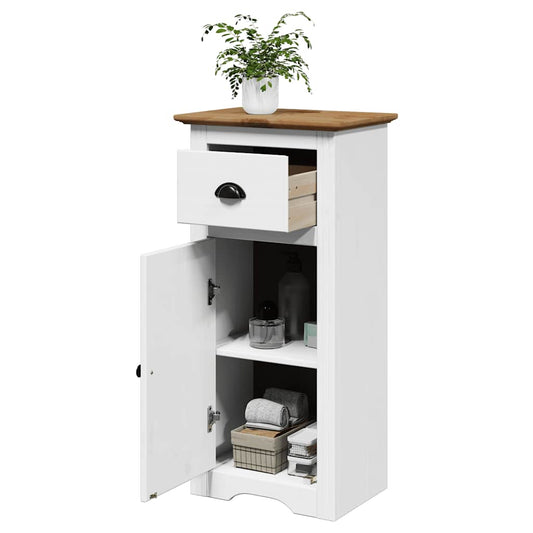 Mobile da Bagno BODO Bianco e Marrone 44x30x90 cm | homemem39