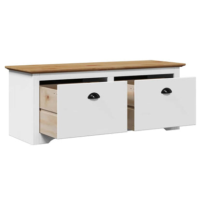 Panca da Ingresso BODO Bianca e Marrone 114x40x45 cm | homemem39