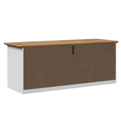 Panca da Ingresso BODO Bianca e Marrone 114x40x45 cm | homemem39