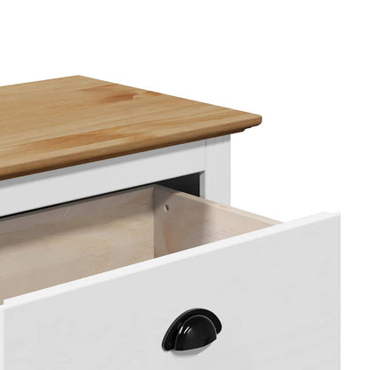 Panca da Ingresso BODO Bianca e Marrone 114x40x45 cm | homemem39