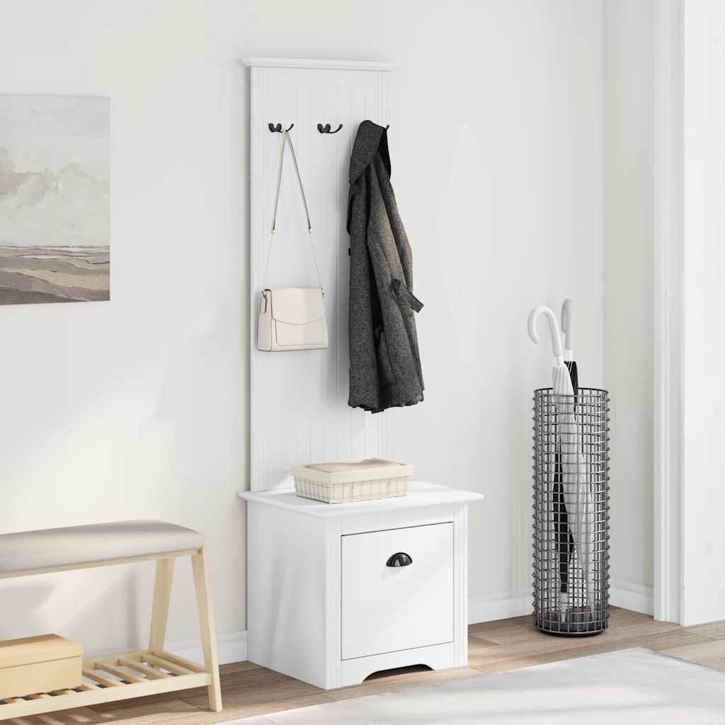 Mobiletto da Ingresso con Ganci BODO Bianco 50x40x157 cm | homemem39