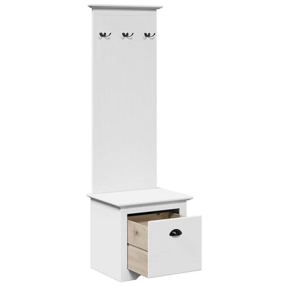 Mobiletto da Ingresso con Ganci BODO Bianco 50x40x157 cm | homemem39