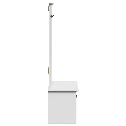 Mobiletto da Ingresso con Ganci BODO Bianco 50x40x157 cm | homemem39