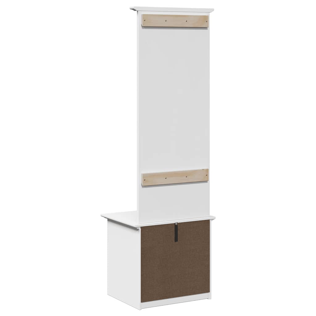 Mobiletto da Ingresso con Ganci BODO Bianco 50x40x157 cm | homemem39