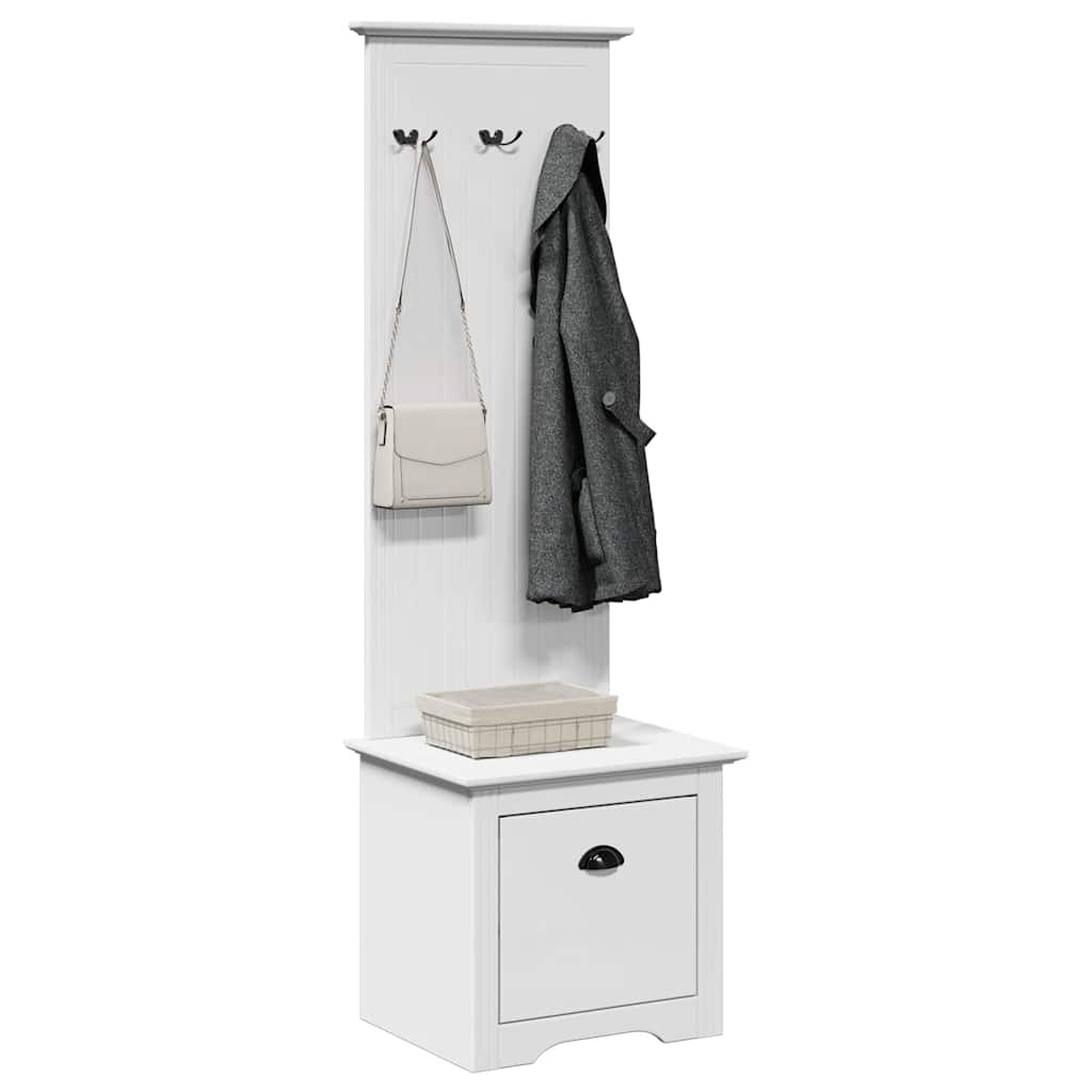 Mobiletto da Ingresso con Ganci BODO Bianco 50x40x157 cm | homemem39