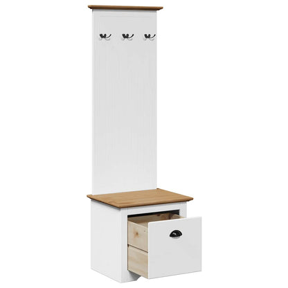 Mobile da Ingresso con Ganci BODO Bianco e Marrone 50x40x157 cm | homemem39