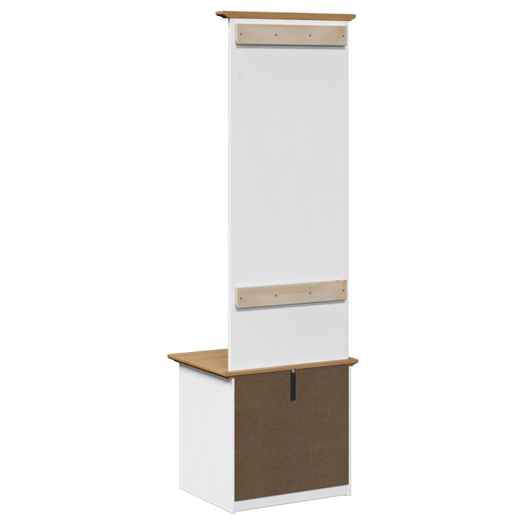 Mobile da Ingresso con Ganci BODO Bianco e Marrone 50x40x157 cm | homemem39