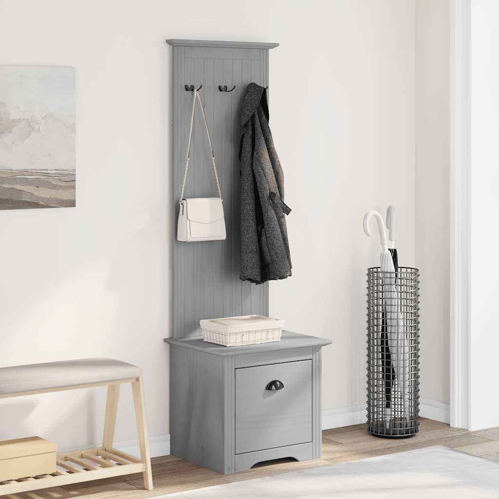 Mobiletto da Ingresso con Ganci BODO Grigio 50x40x157 cm | homemem39