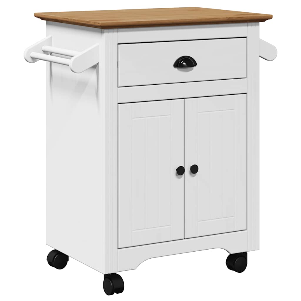 Carrello da Cucina BODO Bianco e Marrone 72x45x80 cm