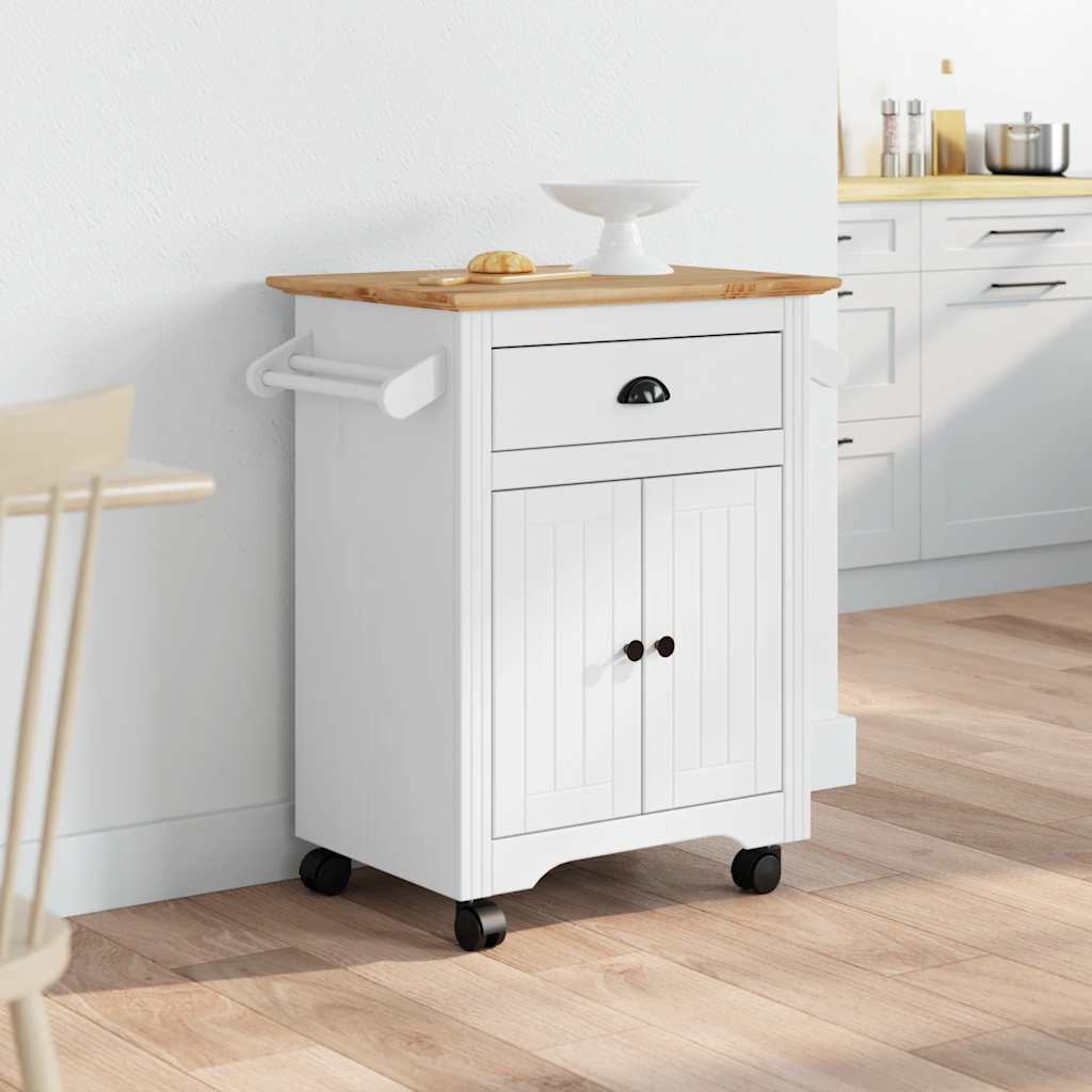 Carrello da Cucina BODO Bianco e Marrone 72x45x80 cm