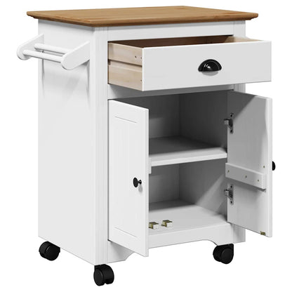 Carrello da Cucina BODO Bianco e Marrone 72x45x80 cm