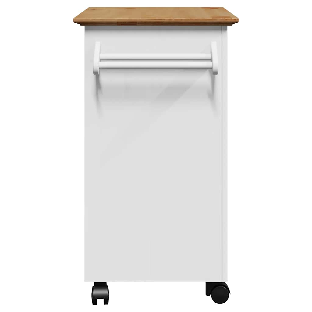 Carrello da Cucina BODO Bianco e Marrone 72x45x80 cm