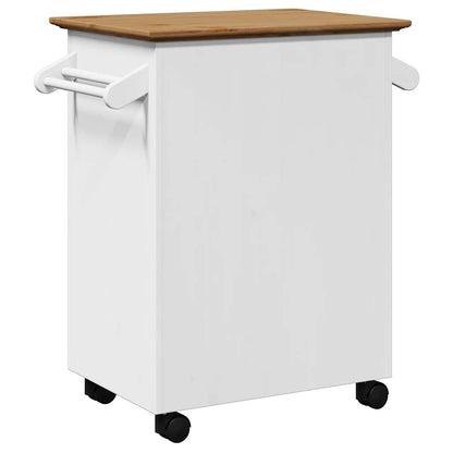 Carrello da Cucina BODO Bianco e Marrone 72x45x80 cm