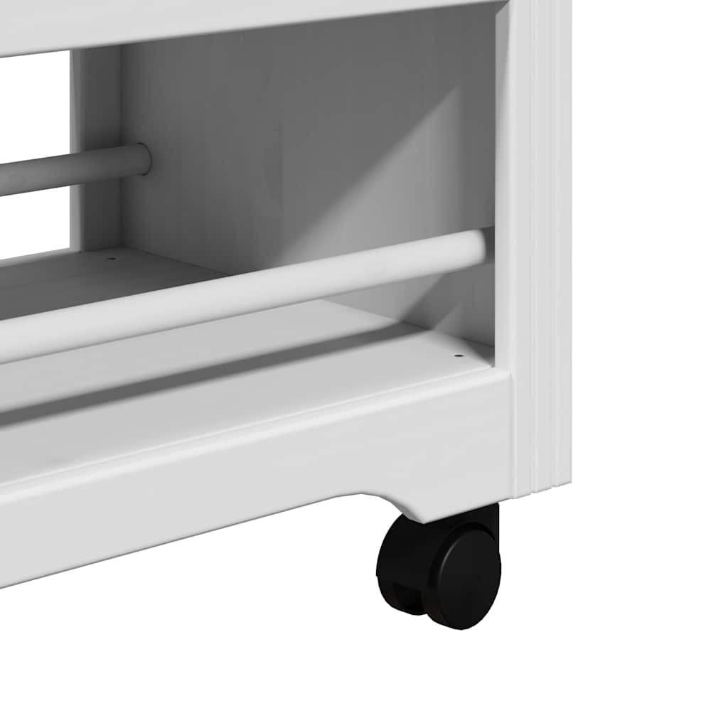 Carrello da Cucina BODO Bianco e Marrone 67,5x45x80 cm - homemem39