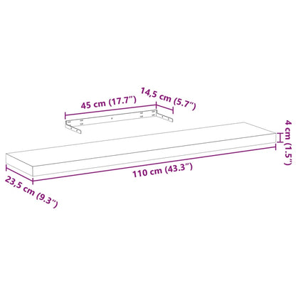 Mensole Pensili 2 pz 110x23,5x4 cm in Truciolato | homemem39